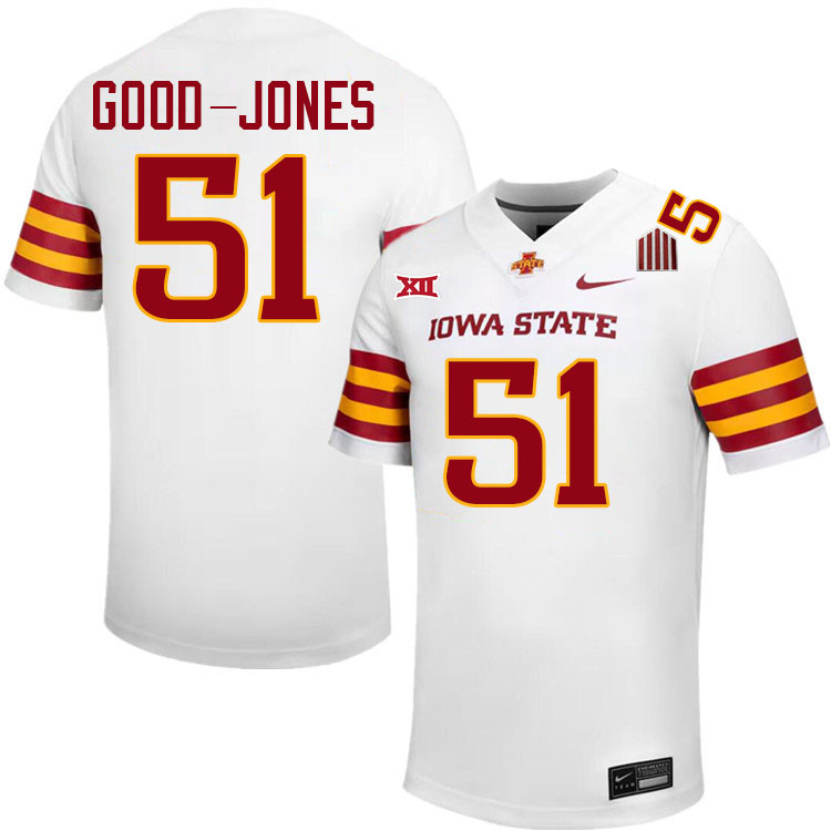 Julian Good-Jones Jersey,Iowa State Cyclones #51 Julian Good-Jones College Jersey Youth-White